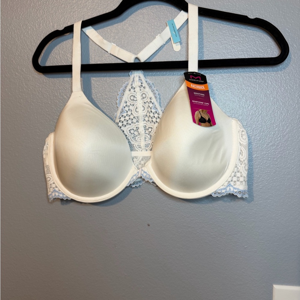 Maidenform Cream Lace Racerback T-Shirt Bra